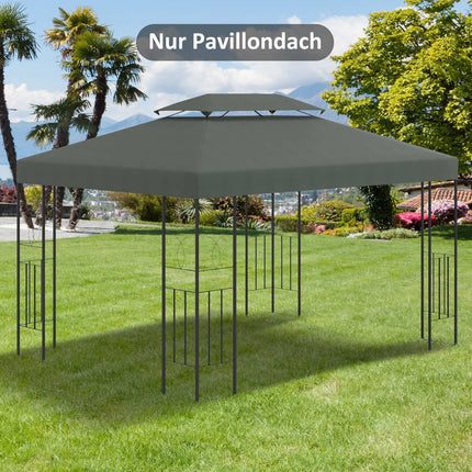 Dark gray 3x4M polyester roof replacement for gazebo
