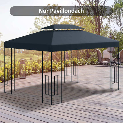 Charcoal gray polyester gazebo roof, 3x4M replacement