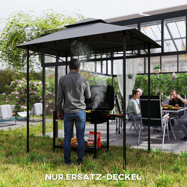 BBQ Gazebo Replacement roof 1.5 m x 2.4 m, dark grey