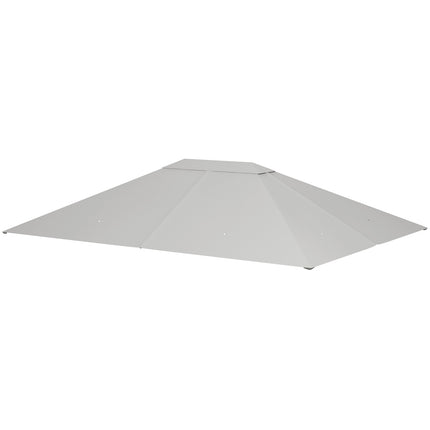 Vervangingsdak voor paviljoen 4 x 3m, waterafstotend paviljoendak met UV-bescherming 30+, vervangingsafdekking voor tuinpaviljoen, reserveonderdelen van polyesterweefsel, 180 g/m², lichtgrijs Aosom