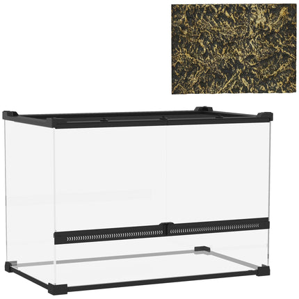 Reptile Glass Terrarium 48L, Front Ventilation, 50x30x35 cm