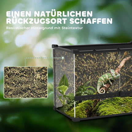 Reptile Glass Terrarium 48L, Front Ventilation, 50x30x35 cm