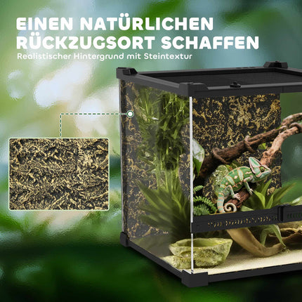 Reptile Glass Terrarium, Waterproof Base, Secure Lock