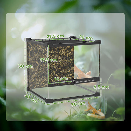 Reptile Glass Terrarium, Waterproof Base, Secure Lock
