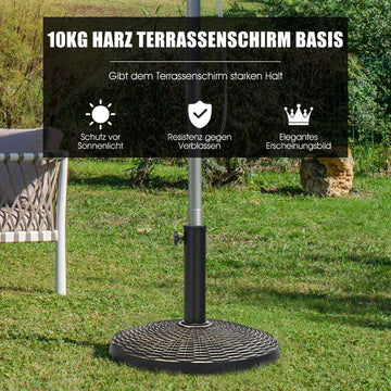 Resin parasol base with 46 cm diameter bronze