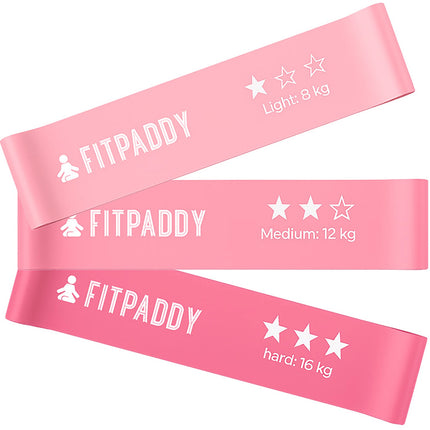 Resistance Bands Set – 3 Pink Elastic Bands for Home Workout