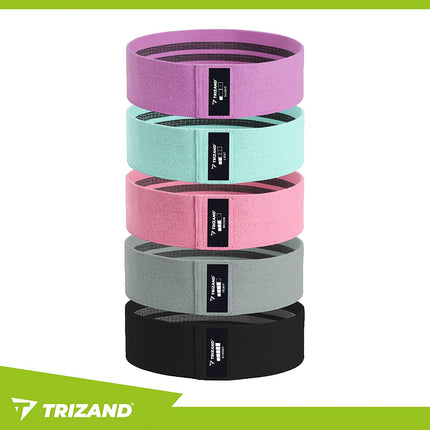 Resistance Bands Set, 5 Levels, Anti-Slip Fabric