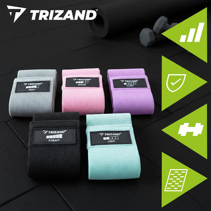 Resistance Bands Set, 5 Levels, Anti-Slip Fabric