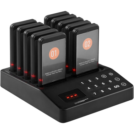 Restaurant Pager System – 10 Pagers, 400m, Vibrate & Flash
