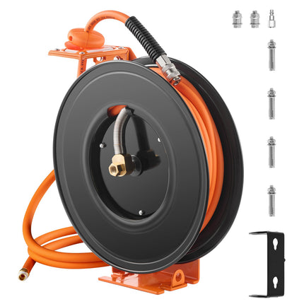 Retractable Air Hose Reel, 3/8 in x 50 ft, 300 PSI