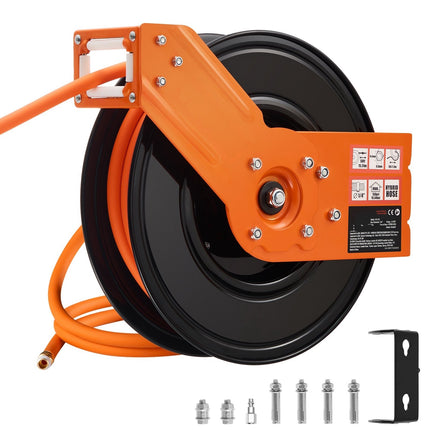 Retractable Air Hose Reel, 3/8 in x 50 ft, 300 PSI
