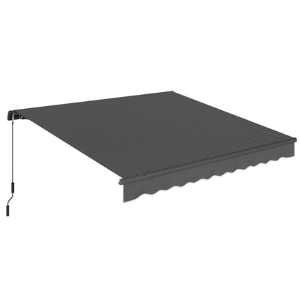 Retractable Awning, 10m², Dark Grey, Manual Crank