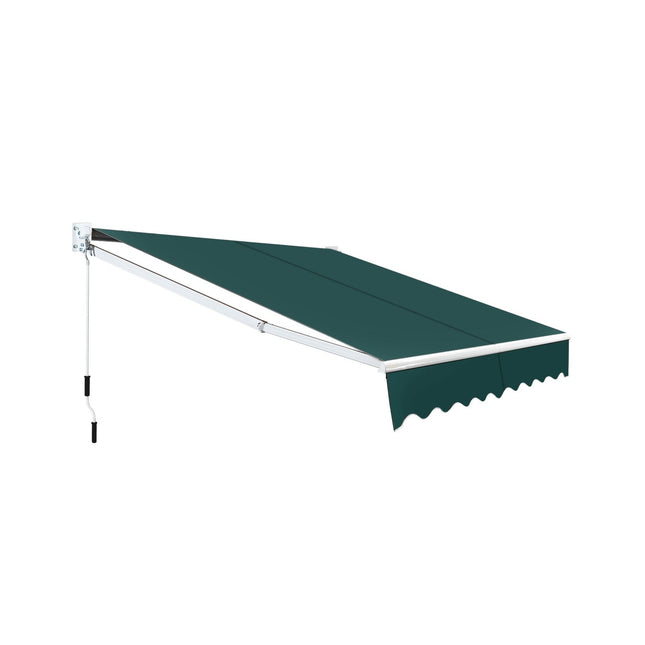 Retractable Awning 2.5x2m, UV & Water Resistant, Green