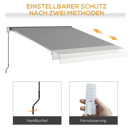 Retractable Awning, 295x250 cm, Remote Control, Light Grey