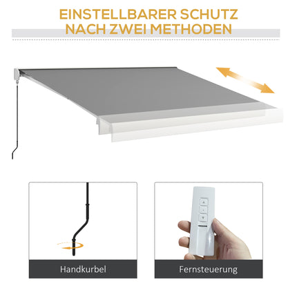Retractable Awning, 395x300 cm, Remote & Manual Control