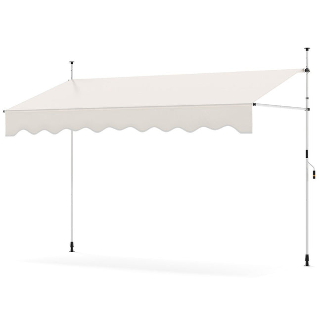 Retractable Awning, No-Drill, Adjustable Height, UV-Resistant