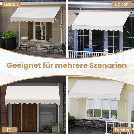 Retractable Awning, No-Drill, Adjustable Height, UV-Resistant