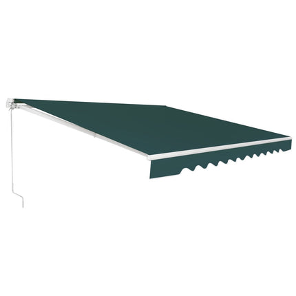 Retractable Awning with Crank, 3x2.5m, Green, Aluminum