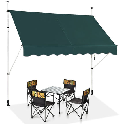 Retractable Balcony Awning, 200 cm Wide, UV-Resistant, Green