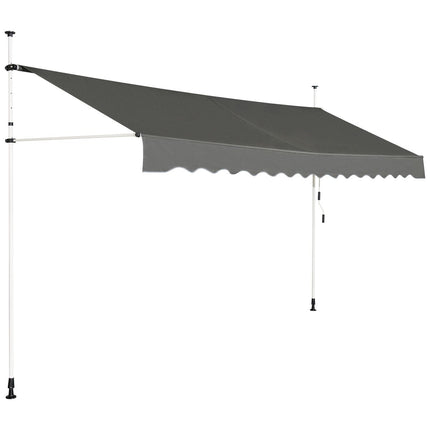 Retractable Balcony Awning, 200cm Wide, UV-Resistant, Grey