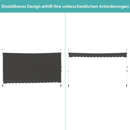 Retractable Balcony Awning, 200cm Wide, UV-Resistant, Grey