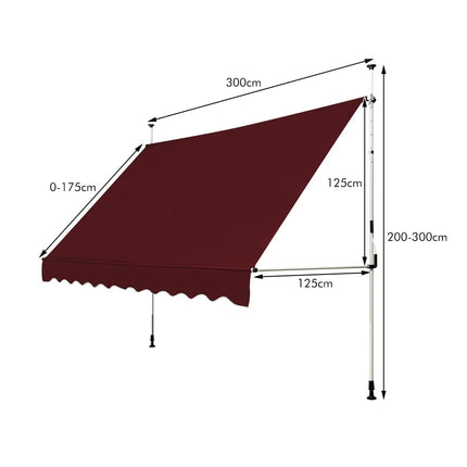 Retractable Balcony Awning, 300 cm, UV-Resistant, Adjustable