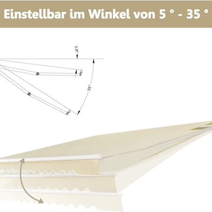 Retractable Balcony Awning, 360x300 cm, Beige