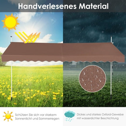 Retractable Balcony Awning, 400 cm, UV-Resistant, Adjustable