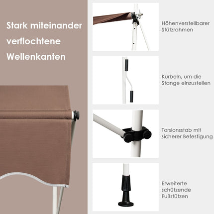 Retractable Balcony Awning, 400 cm, UV-Resistant, Adjustable