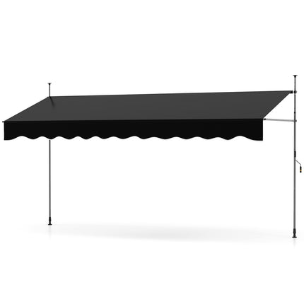 Retractable Balcony Awning, No-Drill, Adjustable Height, UV Protection