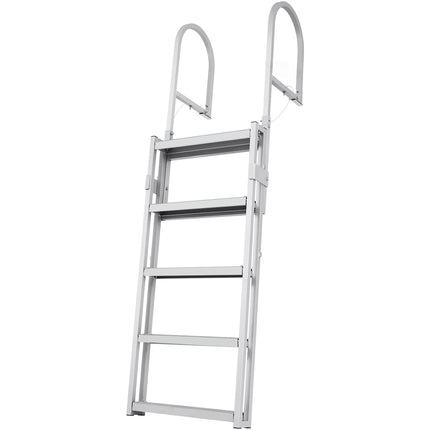 Retractable Dock Ladder, 5-Step Aluminum, 350 Lb Load