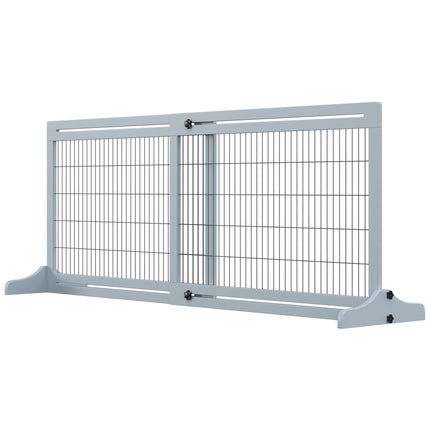 Retractable Dog Gate, Wood and Steel, 180 cm Wide
