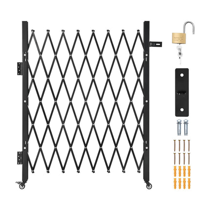 Retractable Folding Security Gate, Steel, 170 x 131 cm