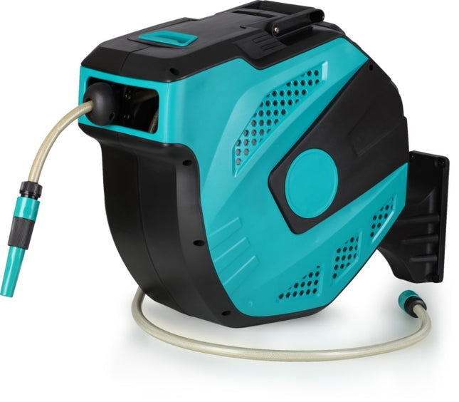 Retractable Garden Hose Reel, 20 m Wall Mount, 180 Swivel