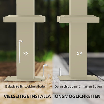 Retractable Garden Pergola, 3x3m, Khaki, UPF30+ Roof