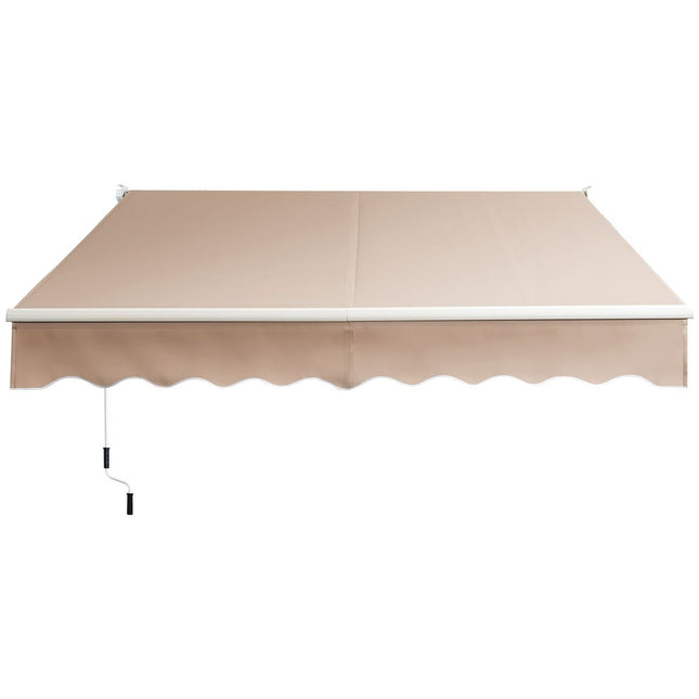 Retractable Outdoor Awning, Water-Resistant Polyester, 295x250 cm, Beige