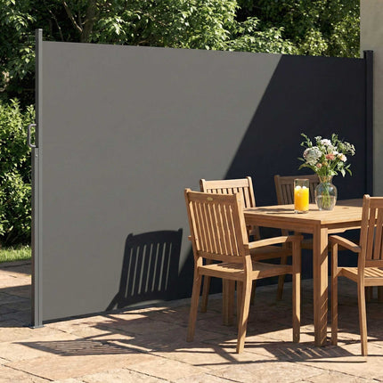 Retractable Outdoor Privacy Screen, Water-Resistant, UV 50+, 420x185 cm, Dark Grey