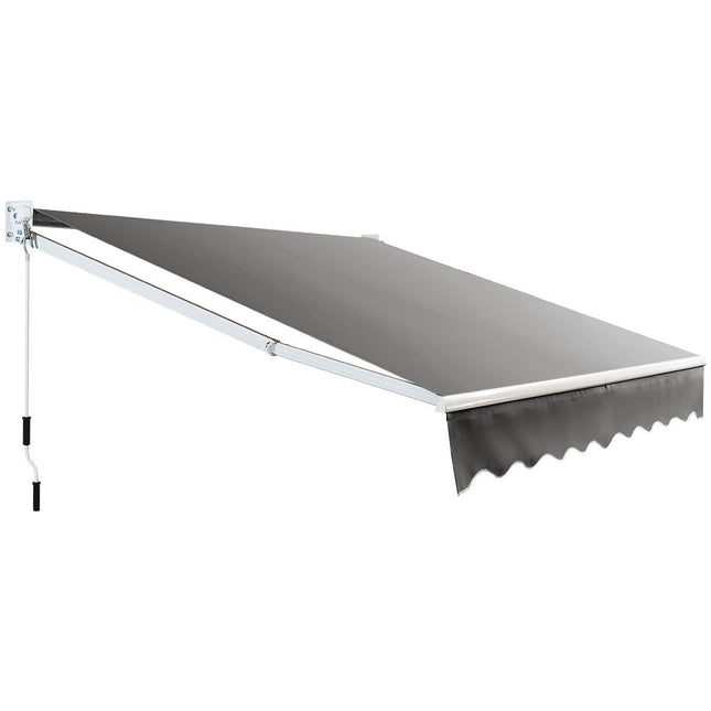 Retractable Patio Awning, 295x250 cm, Grey, Aluminum