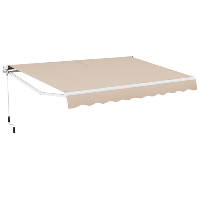 Retractable Patio Awning, 400x250 cm, Beige, Sun Protection