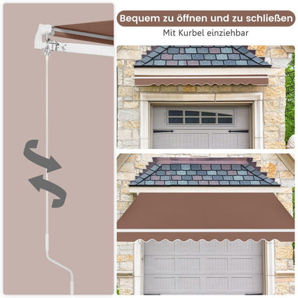 Retractable Patio Awning, 400x250 cm, Brown, UV Protection
