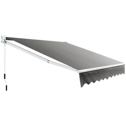Retractable Patio Awning, Aluminum, 245x200 cm, Gray