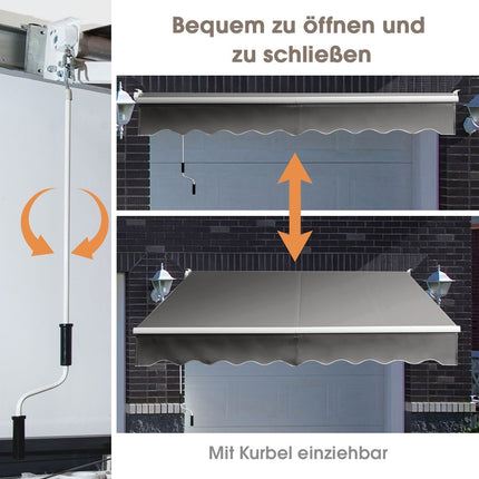 Retractable Patio Awning, Aluminum, 245x200 cm, Gray