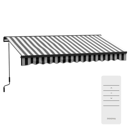 Retractable Patio Awning, Weatherproof, 350x250 cm, Gray/White
