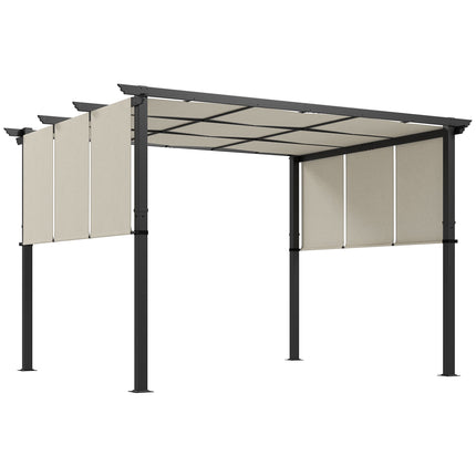 Retractable Pergola 3x3.5m, Steel Frame, UV Protection