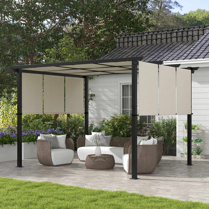 Retractable Pergola 3x3.5m, Steel Frame, UV Protection