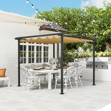 Retractable Pergola 3x3m, Metal Frame, UPF30+ Canopy