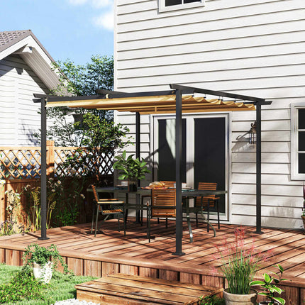 Retractable Pergola 3x3m, Metal Frame, UPF30+ Canopy