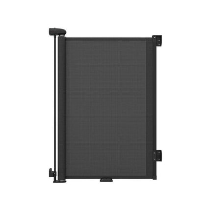 Retractable Safety Gate 140 cm for Babies and Dogs, Black, 97 cm High