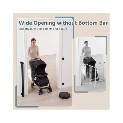 Retractable Safety Gate 140 cm for Babies and Dogs, Black, 97 cm High