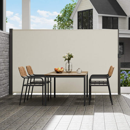 Retractable Side Awning 63x118 In, Waterproof UV30+ Beige